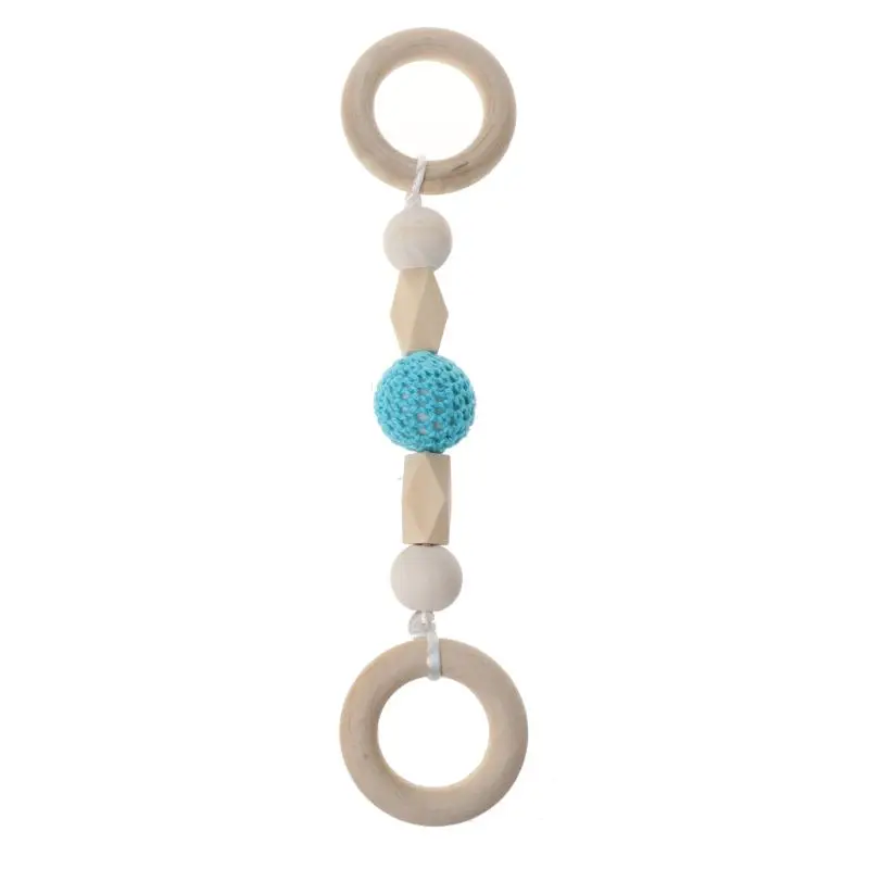 

Baby Play Gym Montessori Toys Baby Teether Wood Ring Crochet Beads Wooden Rattle Baby Accessories