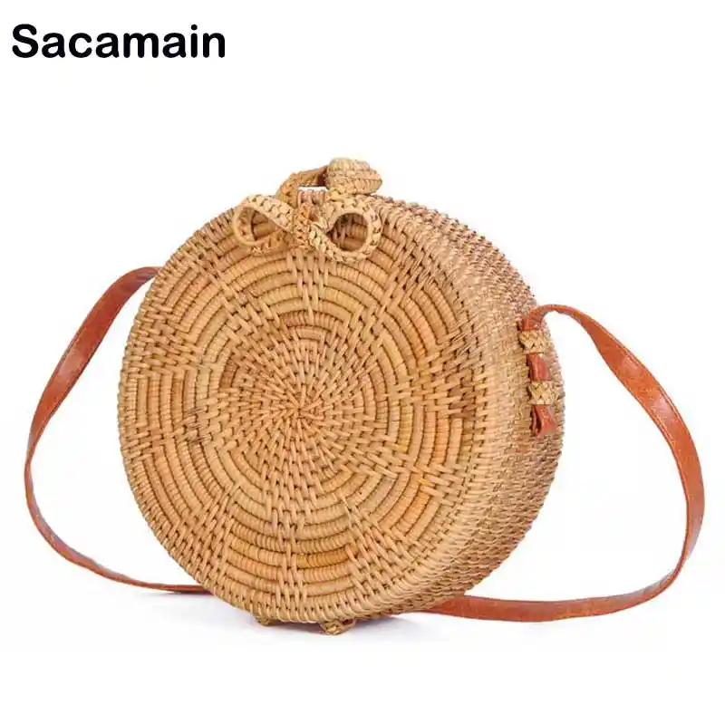 circle woven purse