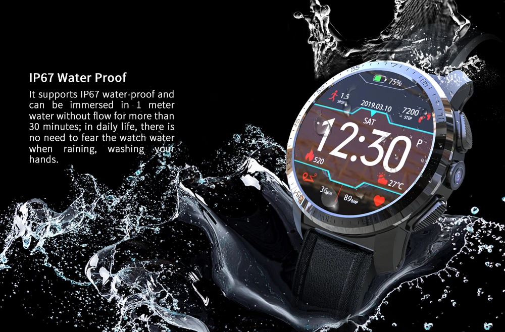 Kospet Optimus Pro, 3 ГБ, 32 ГБ, 800 мА/ч, батарея, две системы, 4G, смарт-часы, телефон, водонепроницаемые, 8,0 МП, 1,39 дюйма, Android 7.1.1, Смарт-часы для мужчин