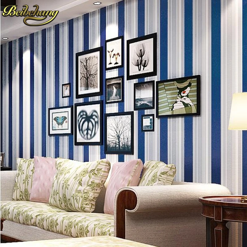 Beibehang Moderne Kind Echte Wohnzimmer Wande Tapete Blau Rot Grun Multi Farbe Vertikale Streifen Wand Papier Wand Papier Vinyl Striped Wall Paper Wall Paperwallpaper Blue Aliexpress