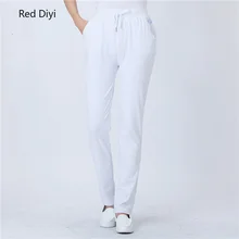 Белые медицинские повседневные брюки, женские брюки для медсестер, модный дизайн, облегающие, скраб, для салона красоты, медсестры, медицинские рабочие брюки
