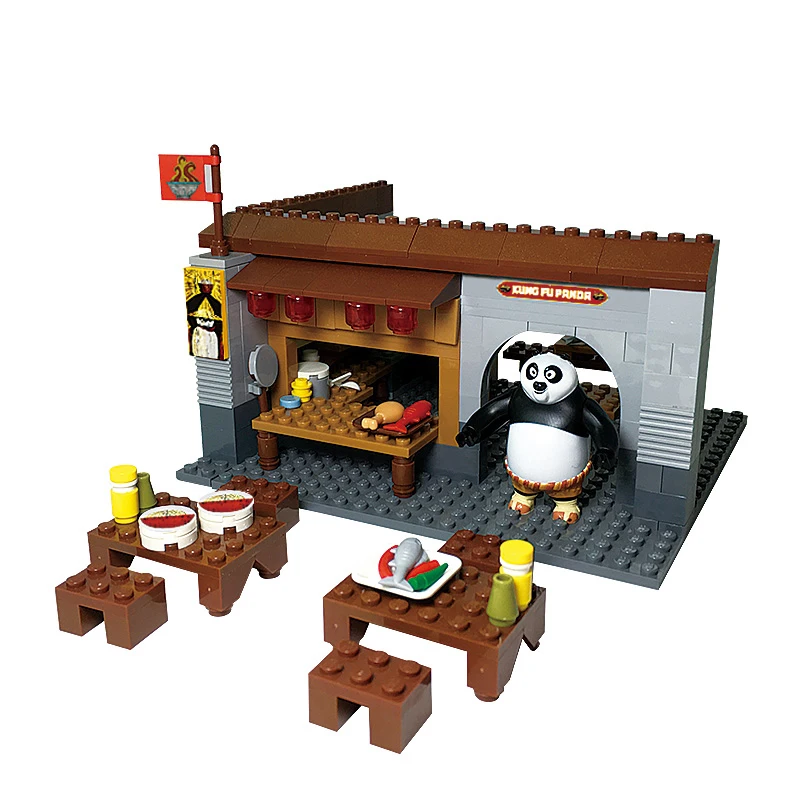 Кунг фу Панда 3 строительные блоки 4 сцены обучение Romm кухня соревнование поле