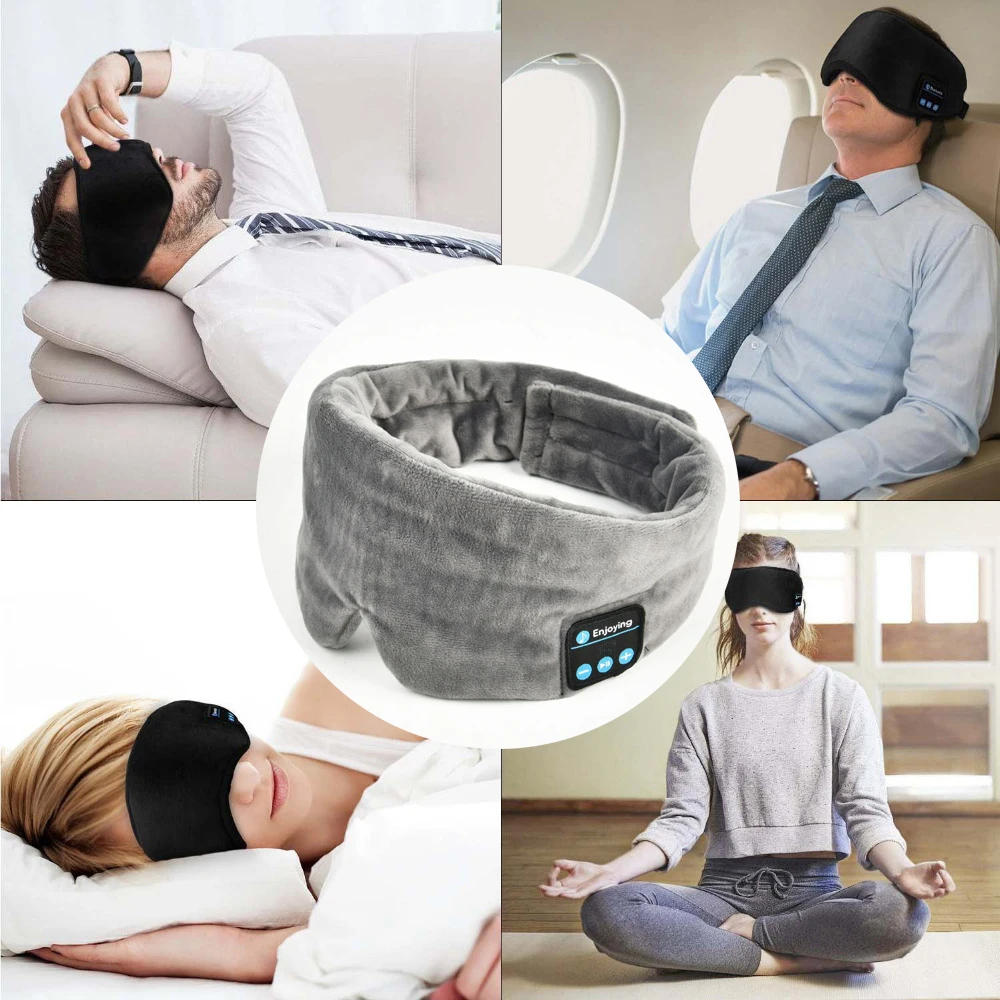 

Novel Wireless Bluetooth Earphone Eye Mask Travel Sleep Music Headband Stereo Music Headset for iphone