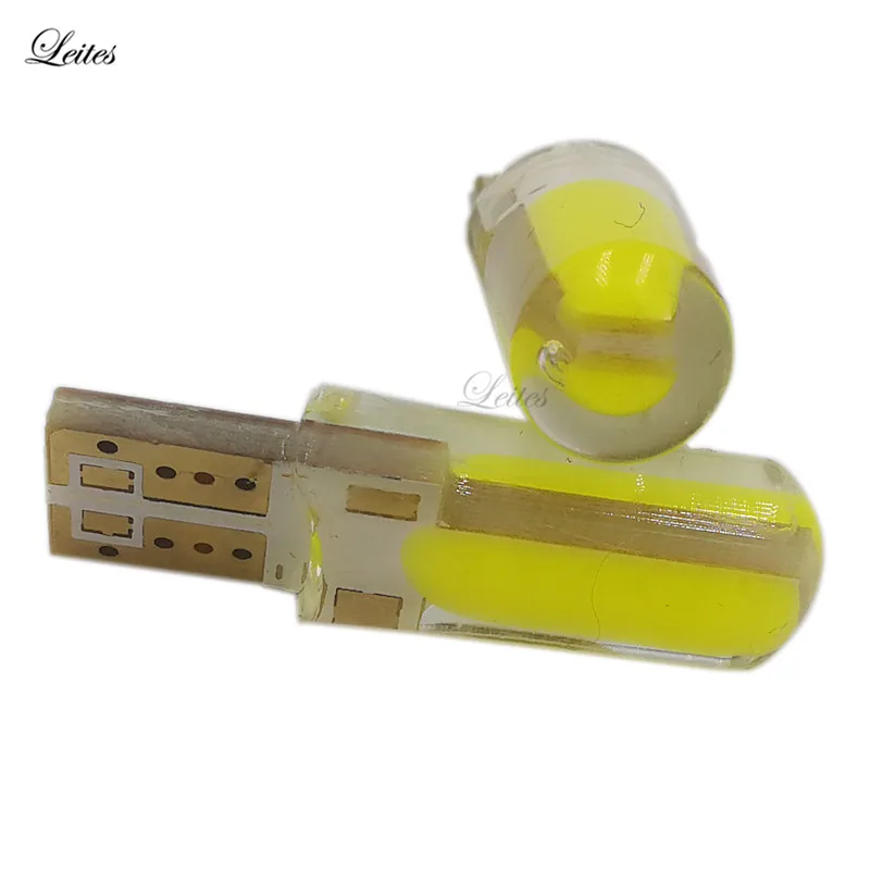 Leite 300 шт. силиконовые 12 SMD высокой мощности COB T10 светодиодный 194 168 W5W светодиодный светильник для номерного знака