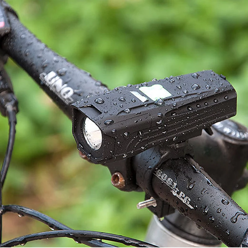 waterproof led flashlight 5 modes zoomable bicycle front light 18650