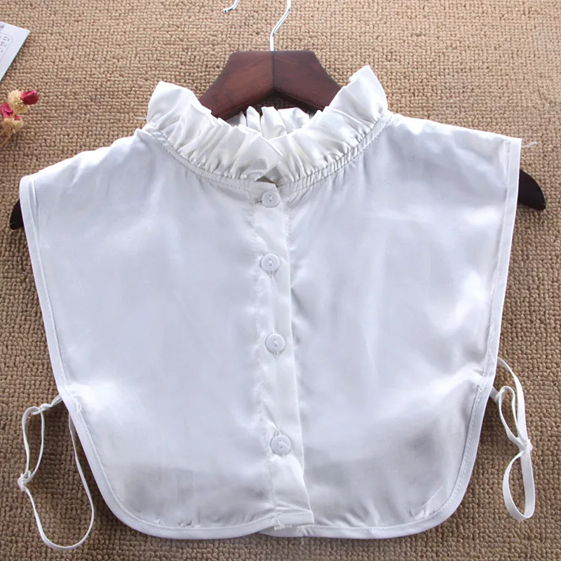 

Women half Shirt Fake Collar Ruffle Detachable False Collar faux col chemisie Stand collars Lapel Shirt Sweater Decoration tops