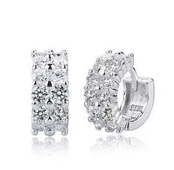 

2016 New design super shiny zircon 925 sterling silver female stud earrings jewelry wholesale