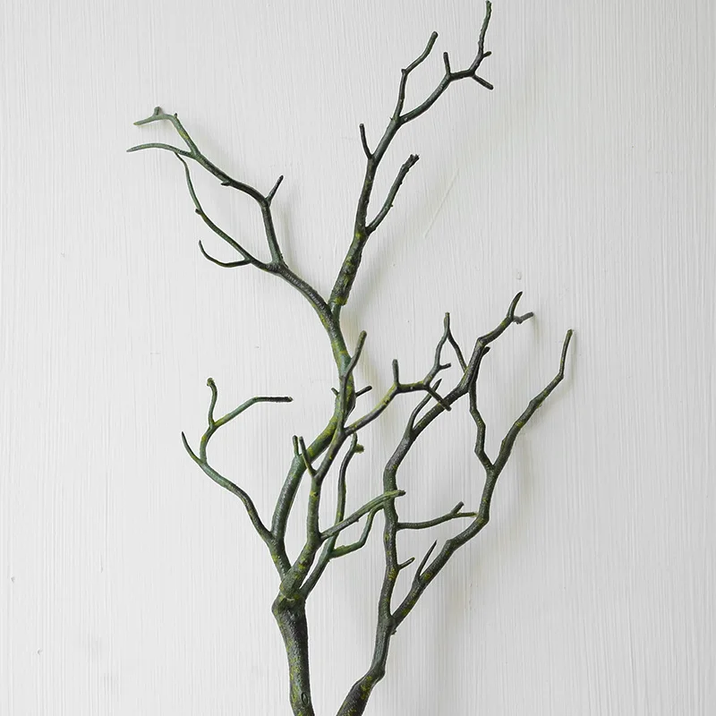 Абрикос тьма ведьма деревья раздвоенный искусственный цветок оленьи рога() сухие ветки украшения для дома Свадебные украшения - Цвет: green