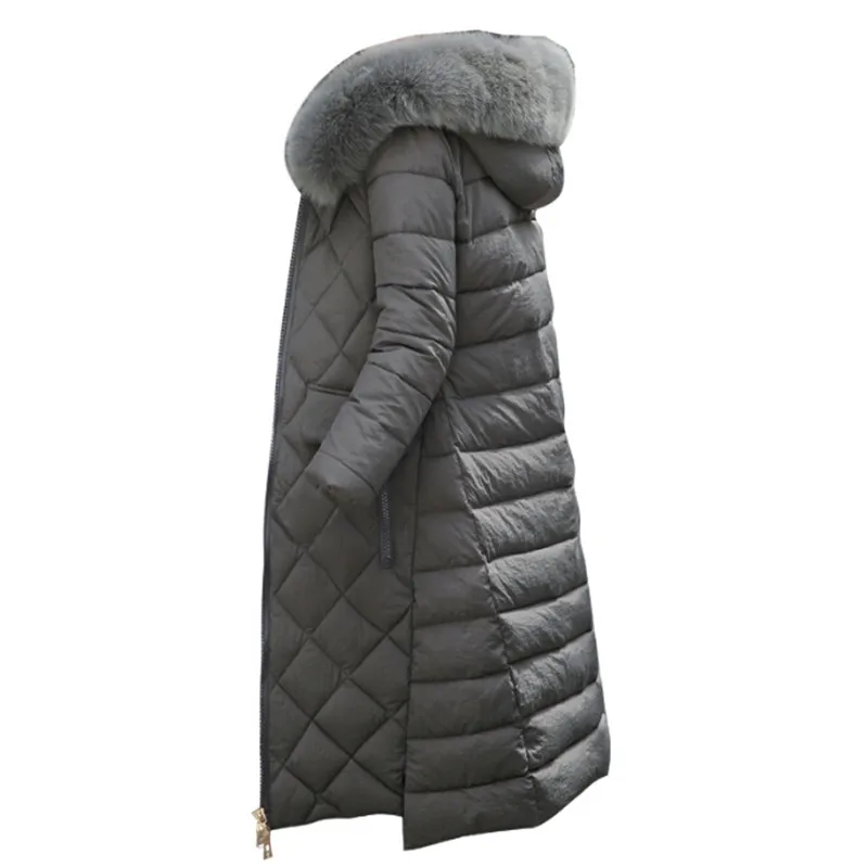 Et Matelassé Jacket 2017 Manteau green Chaud Black Dames À Parka Femmes De claret Split Manteaux Fourrure Vestes Long Mince Capuchon D'hiver qt01zt