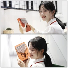 17 клавиш калимба палец фортепиано красное дерево тело Игрушка музыкальный инструмент с обучения книга настройки молоток шкала наклейка