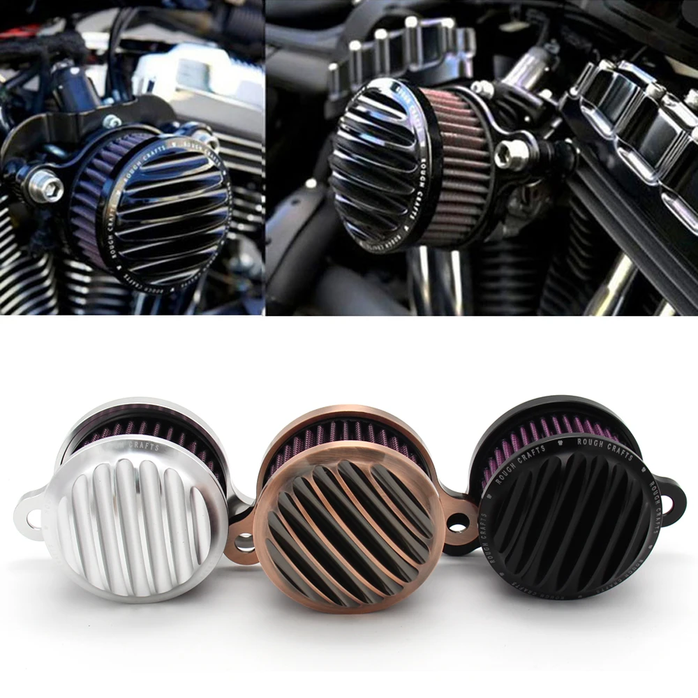 

New Rough Crafts Air Cleaner Intake Filter Syetem For 2004-2016 Harley Sportster XL 883 1200 universal auto Air Cleaner Filter
