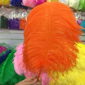 

Best-selling products 100 PCS pretty 55-60 cm/22-24 inches Orange ostrich feathers plume artware performing decorations