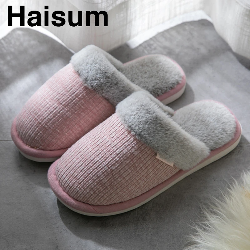 

Women's cotton slippers winter couple home warm thick-bottomed plush women's slippers H-MTX1804