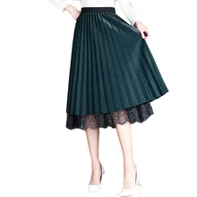 Новинка, Женская юбка в сеточку, весенне-летние юбки, Повседневная мода, высокая талия, плиссированная длинная юбка, Женская кружевная юбка, Двусторонняя одежда