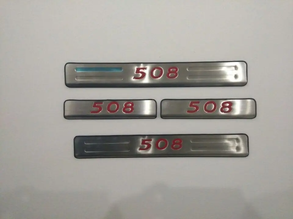4 шт./компл. для peugeot 508 2011- накладка из нержавеющей стали/дверной порог дверь педаль подоконника bienvenidos