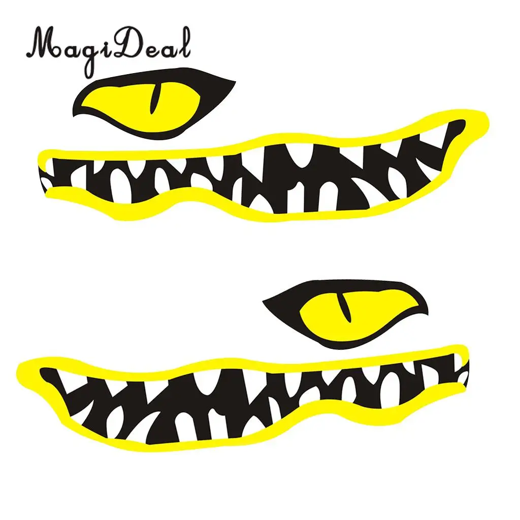 MagiDeal New 1 Pair River Monster Mouth&Eye Vinyl Decal Stickers for Kayak Canoe Fishing Boat Car Truck Yaht Dinghy Window Decor