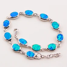 Azul del Ópalo de Fuego 925 Plata de Ley Pulsera P82 8 “Libera la Nave Alta cantidad precio de Fábrica