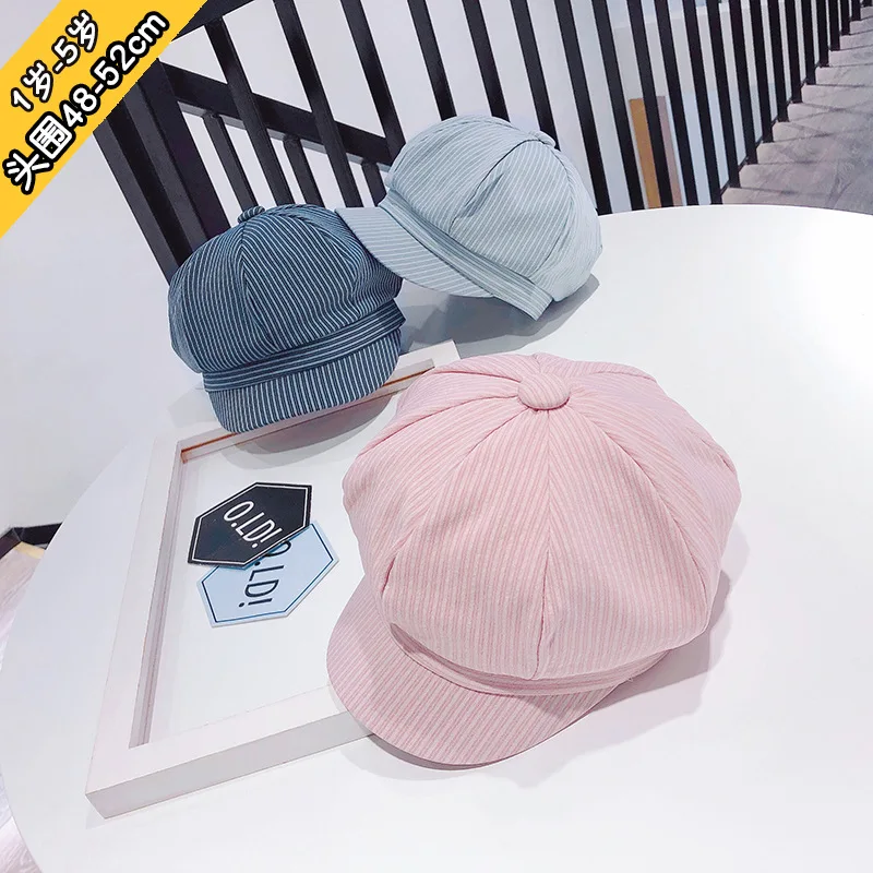 

1 ro 5 years old new style children's hats wave han edition of private pinstripe octagonal cap baby sun sun hat kids hat XA 268
