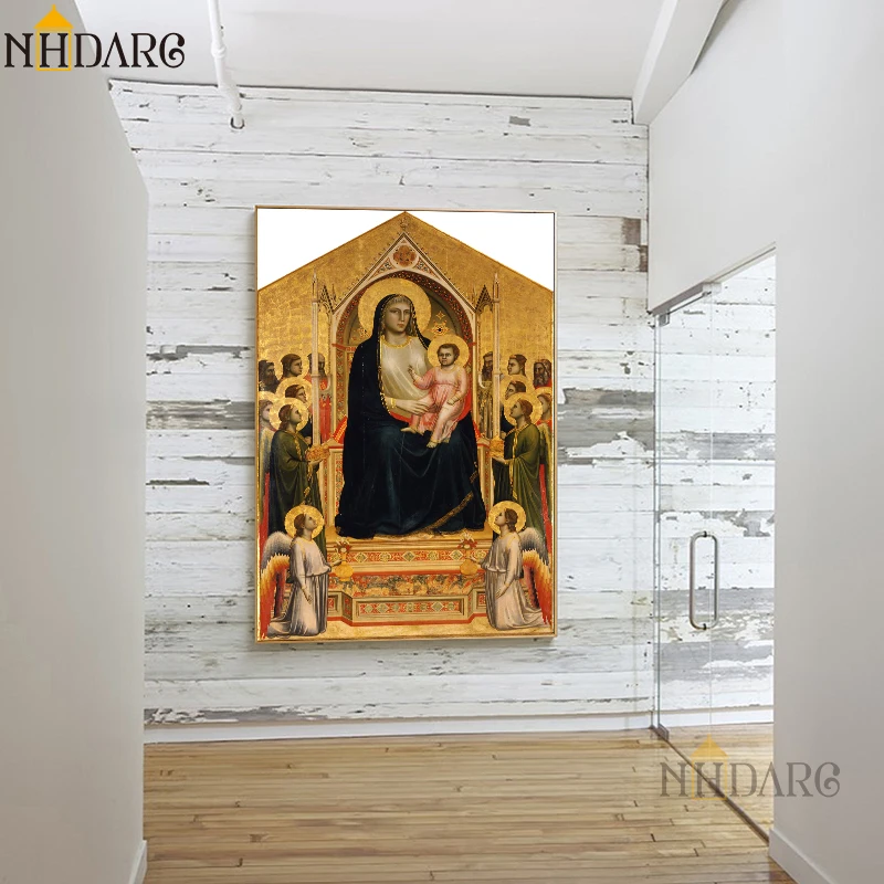 Классический холст Художественная печать постер Ognissanti Mad by Giotto di Bondone настенные