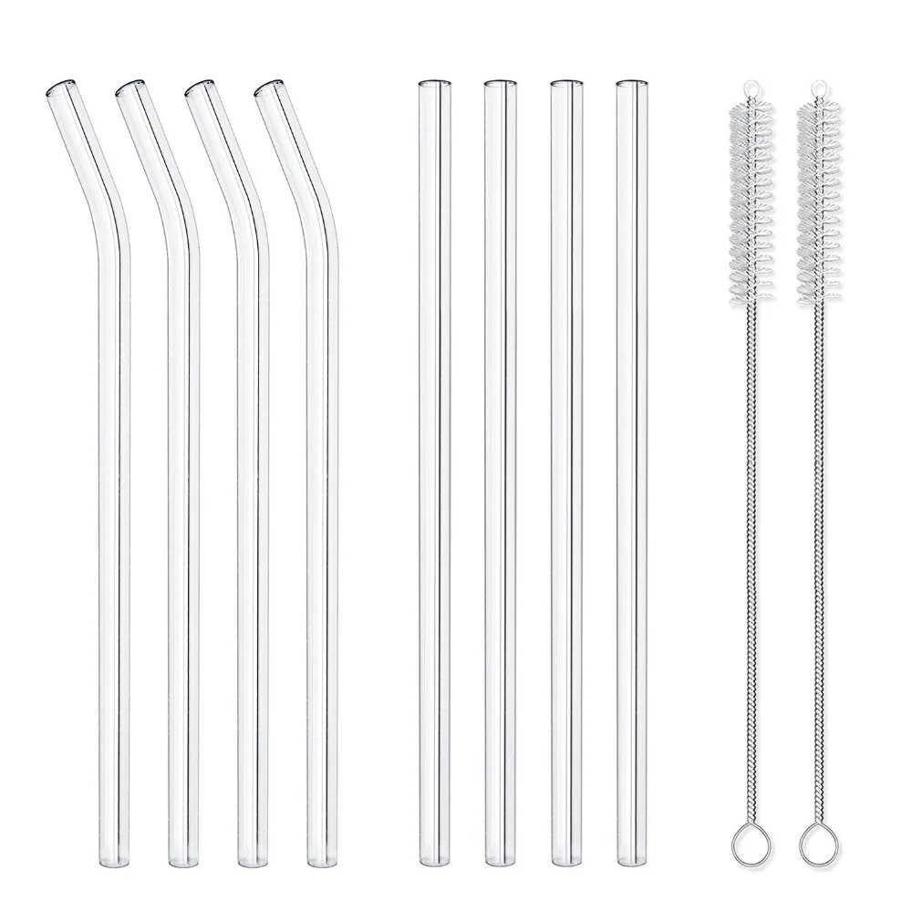 

Smoothie Glass Straws 10" L x 10 mm W Lead-free Reusable Long Drinking Straws for Smoothie, Milkshakes, Bubble Tea