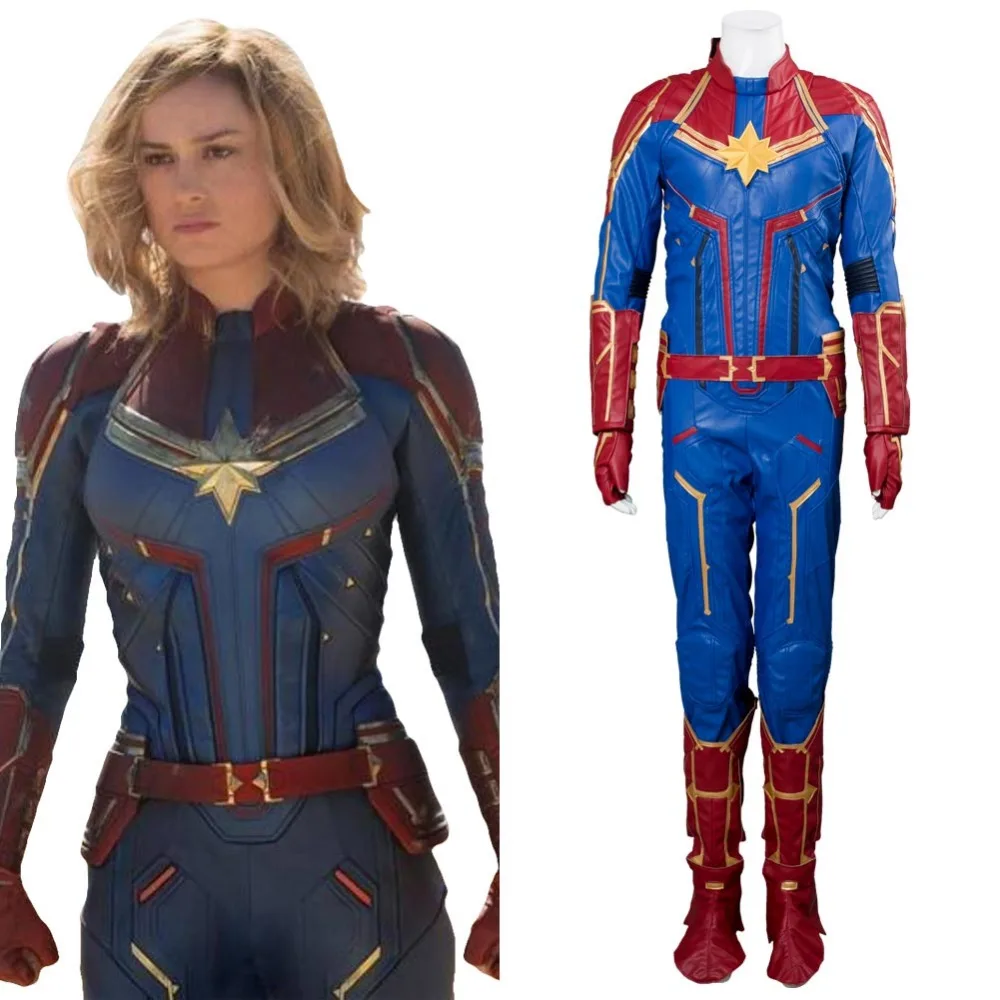 Avengers 4 Captain Marvel Cosplay Costume Carol Danvers Superhero Ms