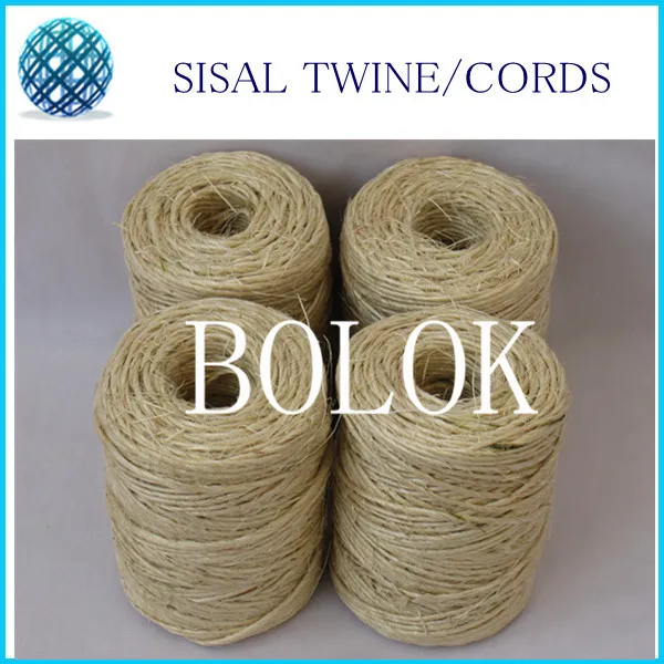 

2pcs/lot total 160m natural sisal fibre twine (dia.: 1.5mm, 1 ply twisted)80m/spool, DIY sisal cords
