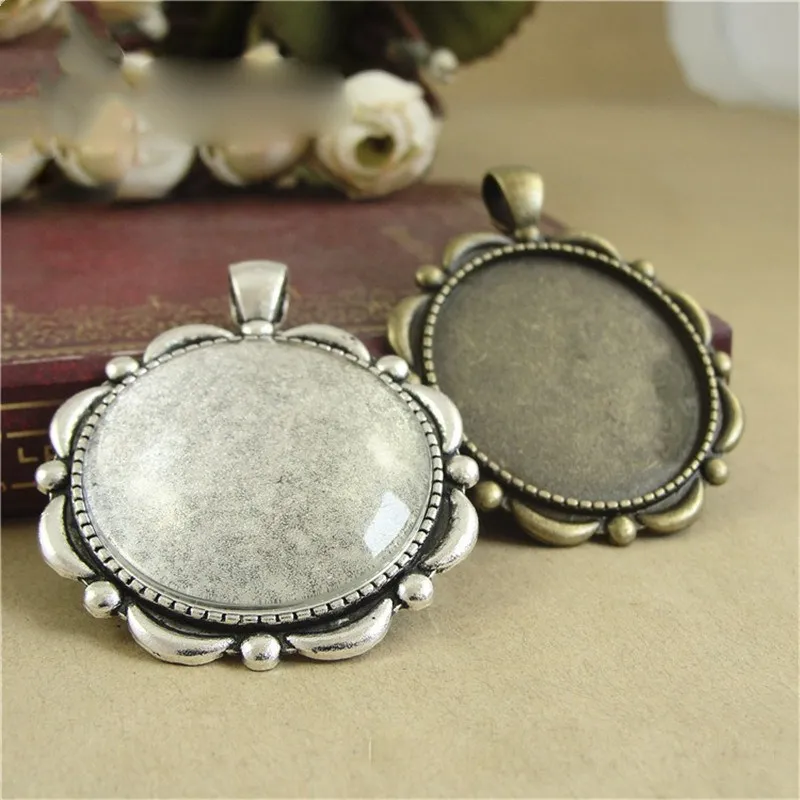 10pcs Round 30mm pendant Cabochons Bases Jewelry Settings Bezel Trays