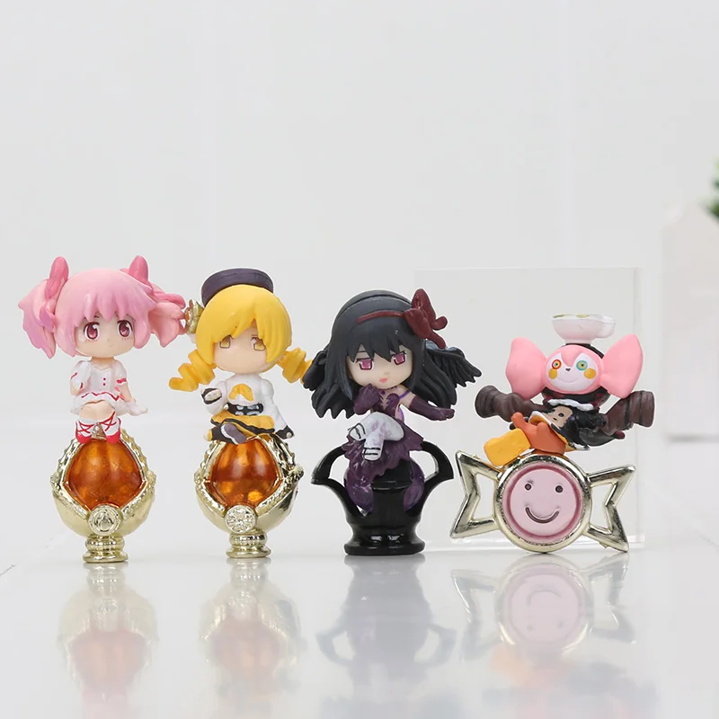 

Puella Magi Madoka Magica 4pcs/set Action Figures Kaname Madoka Akemi Homura Tomoe Mami Doll PVC figure Toys Brinquedos
