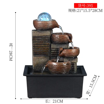 Домашние фонтаны, декоративные фонтаны из смолы, подарки, фонтан фэн-шуй, настольный домашний фонтан, 110 В, 220 В - Цвет: 395