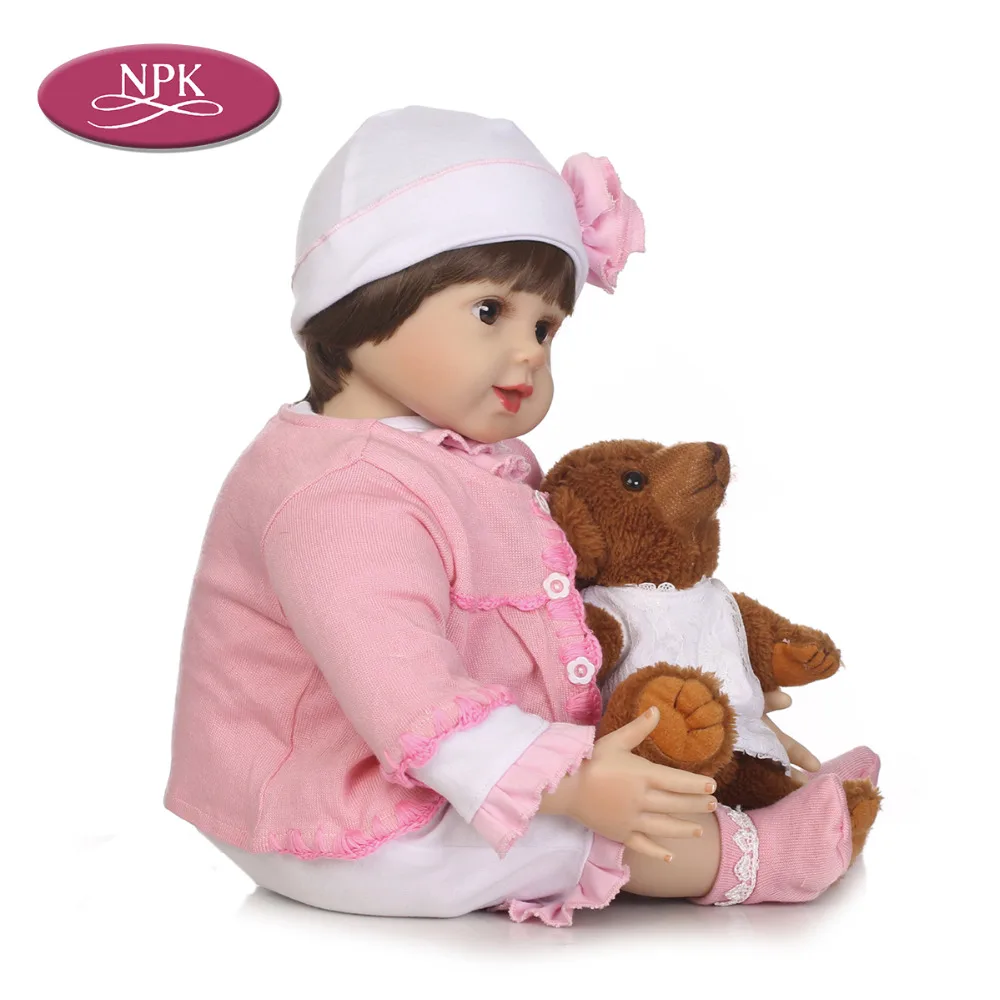NPK 55CM Bebe Reborn Menina Silicone Lifelike Toddler Baby Bonecas Girl Kid Doll Bebe Reborn Menina Soft Cloth Toys For Children (4)