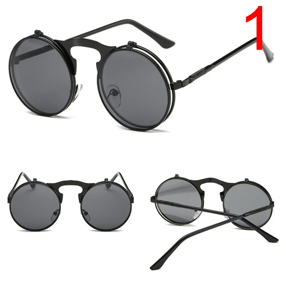 Fashion Women Classic Round Sunglasses Men Metal Retro Sun Glasses Big
