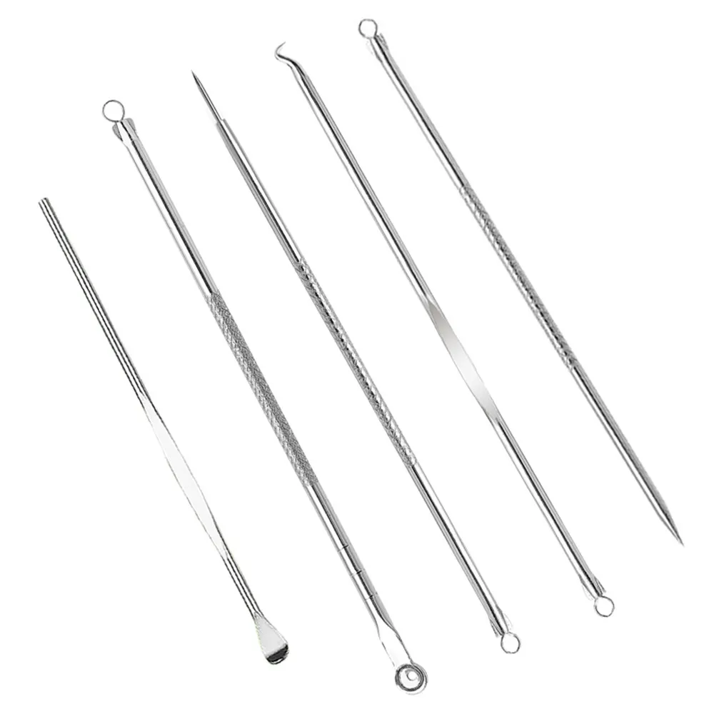

5pcs/set Stainless Unisex Facial Acne Spot Pimple Remover Tool Blackhead Comedone Acne Blemish Remover Nipper Beauty Tools