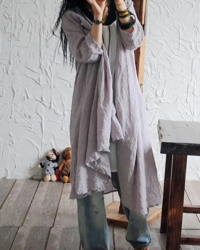 Женская Длинная блузка из хлопка и льна свободного покроя|blouses plus|long blouses shirtslong