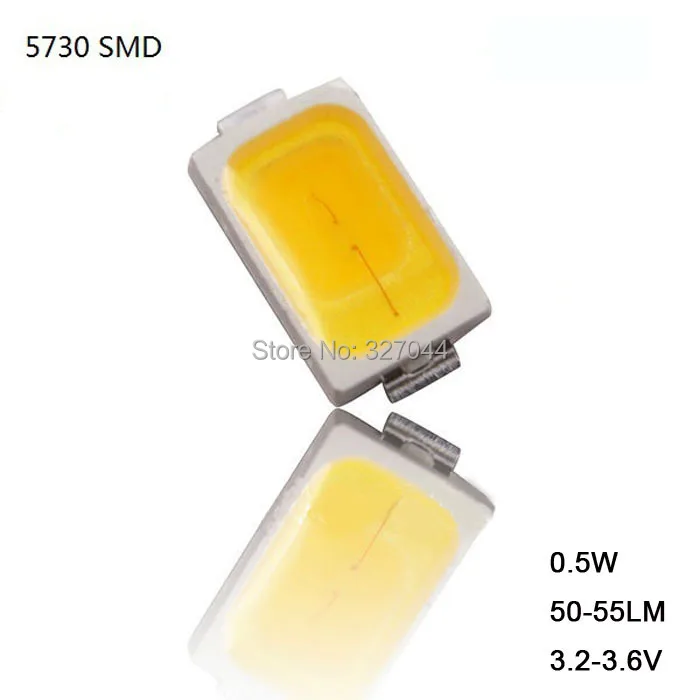 1000 шт. 0 5 Вт 50 55лм SMD 5630 5730 светодиодный светильник с шариковым чипом 6500 к холодный