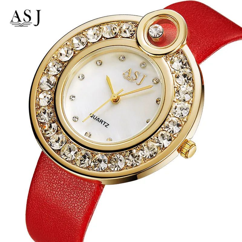 

ASJ Luxury With Artificial Diamond Decoration Waterproof Ladies Watch Fashion Style