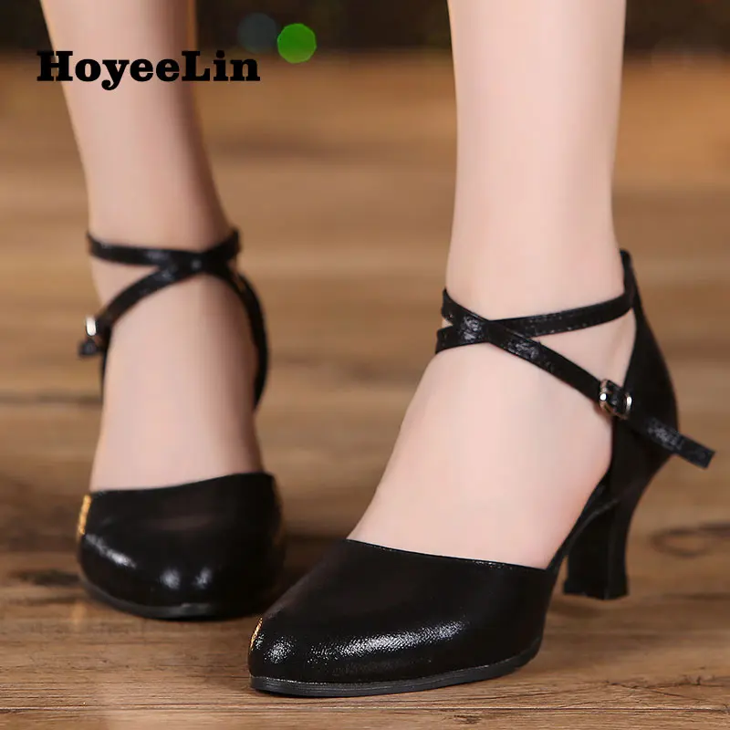 

HoYeeLin Women's Closed Toe Modern Tango Dance Shoes Ballroom Party Indoor Dancing Heels
