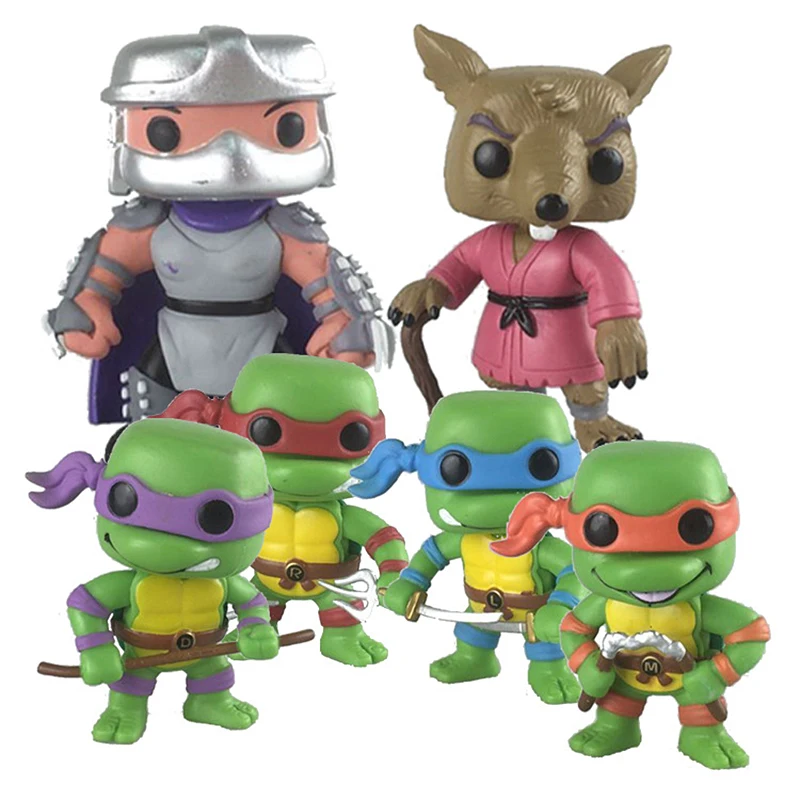 

6pcs/set Q Classic Turtles model Movie Version Action Figures Kids Toys Movable doll Children's Gift