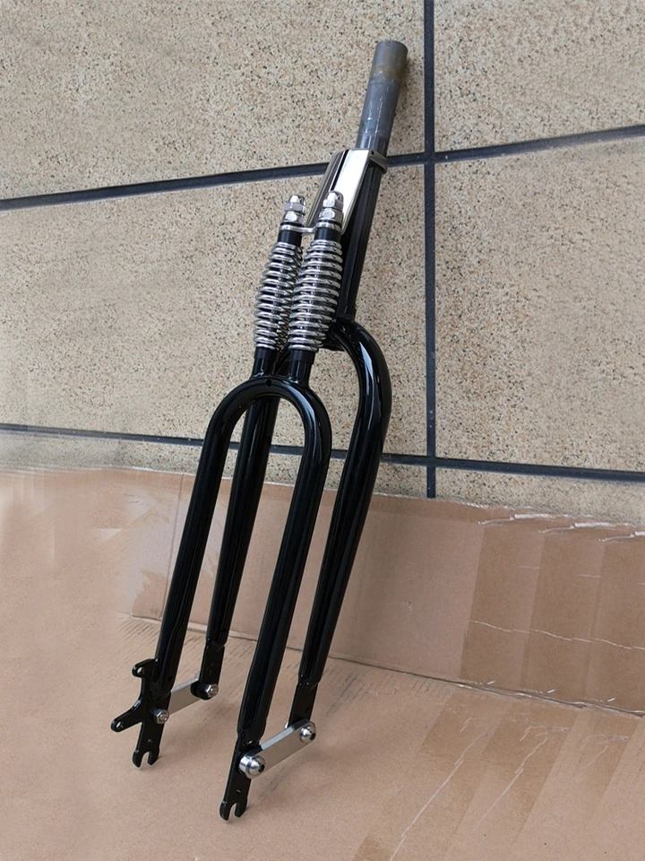 アンティークツノフォーク@a26 ヴィンテージバイクスプリングディスクブレーキフォーク、レトロ