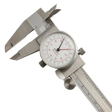 On sale Dial Caliper 6″/150mm Double Pointer Reading Scale Metric Inch Standard Vernier Caliper Measuring Tools
