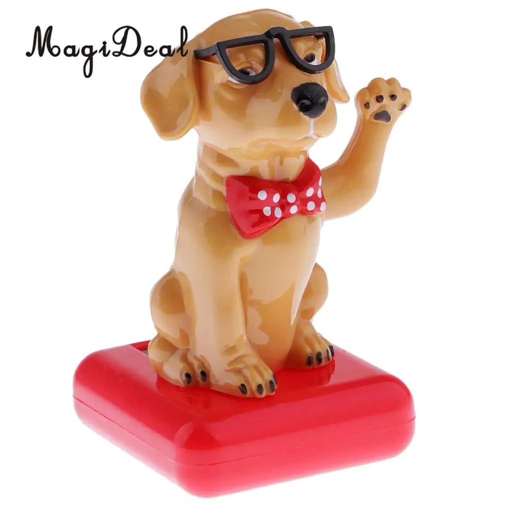 MagiDeal на солнечных батареях танцы игрушка автомобиль орнамент качающейся головой собака животных игрушка для дома офисный письменный стол