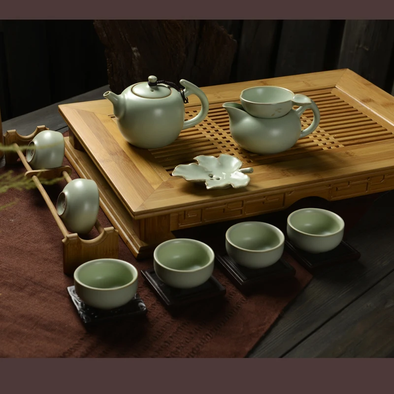 New arrival hot sale Chinese KungFu tea set night pieces Set ceramic teapot porcelain teaware Ru