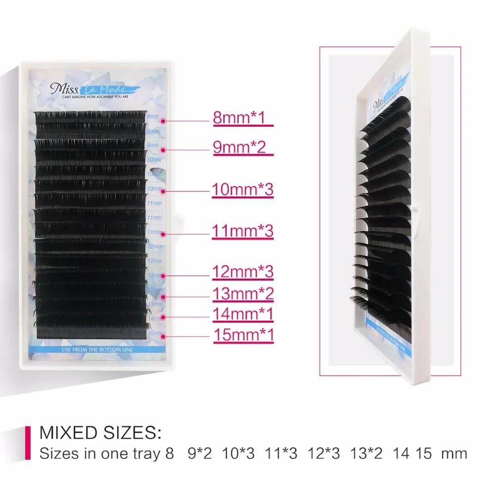 mixed flat lashes