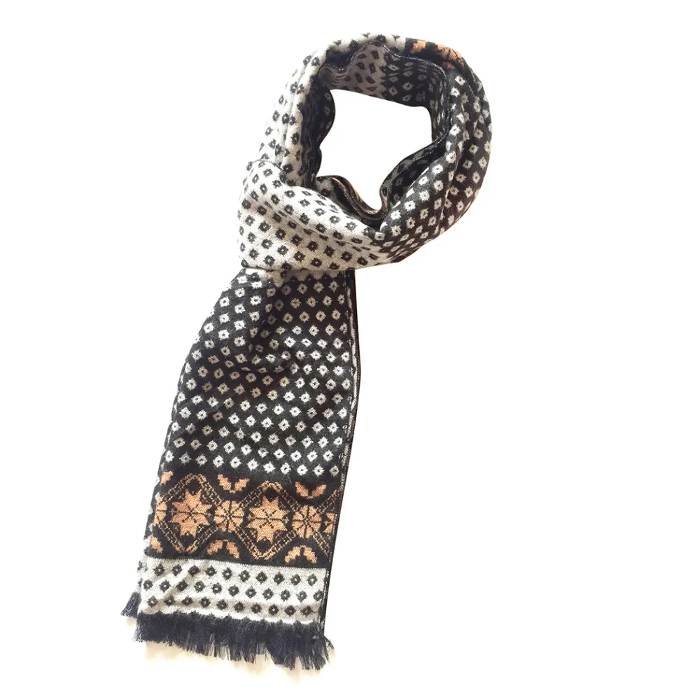 Классический европейский стиль, геометрический клетчатый шерстяной шарф для мужчин, модные зимние шерстяные шарфы и шарфы, фирменный дизайн, грелка для шеи