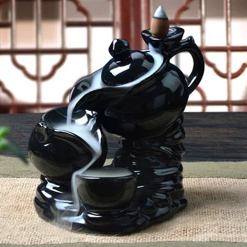 

KEYBOX Creative Ceramics Ornaments Smoking Backflow Incense Tower Incense Censer Fushoushan Incense Burner Antique Clock