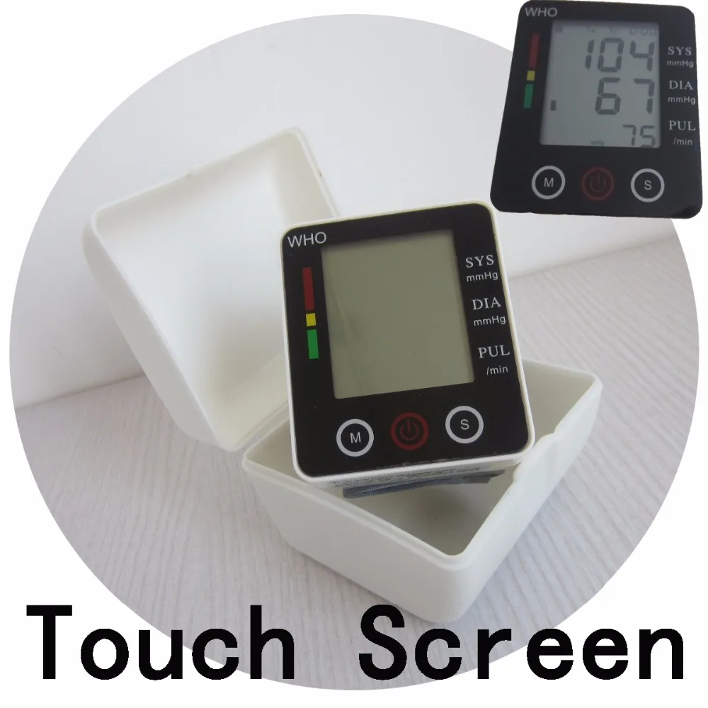 

Touch Screen High Quality Digital Wrist fully Automatic Blood Pressure Monitor Pulse monitor LCD display Sphygmomanometer