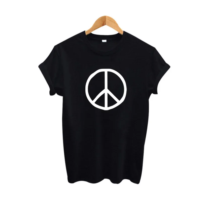 

Anarchy Peace Sign Print T-shirt Tumblr Hipster Streewear Funny T Shirts Fashion Harajuku Women Tshirt Black White Graphic Tees