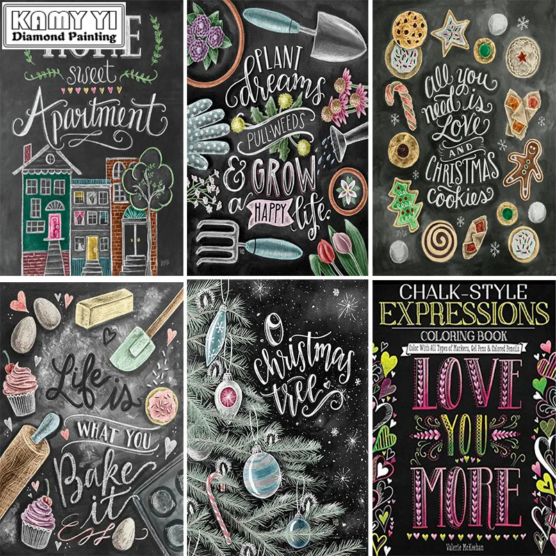 

5D DIY diamond embroidery Blackboard diamond painting Cross Stitch full drill Rhinestone mosaic home decoration HYY