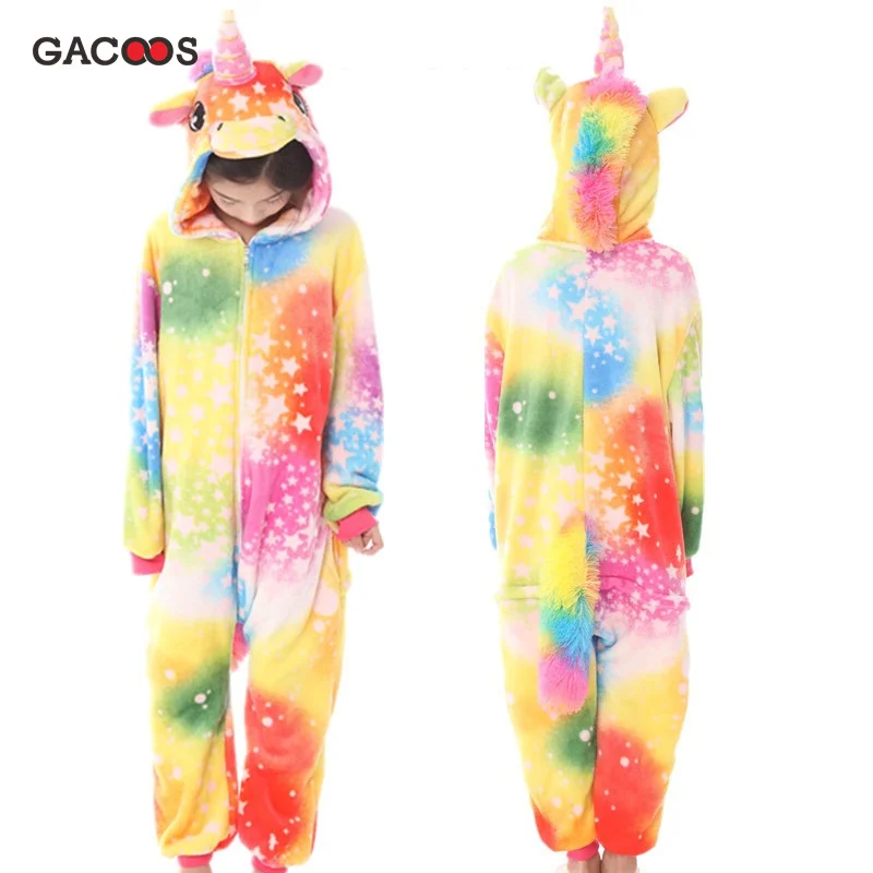 Kuguurumi/пижамы с единорогом для мальчиков и девочек; пижамы с рисунками животных; детская одежда для сна; комбинезон; Детский комбинезон; детская пижама; комбинезоны - Цвет: colorful star
