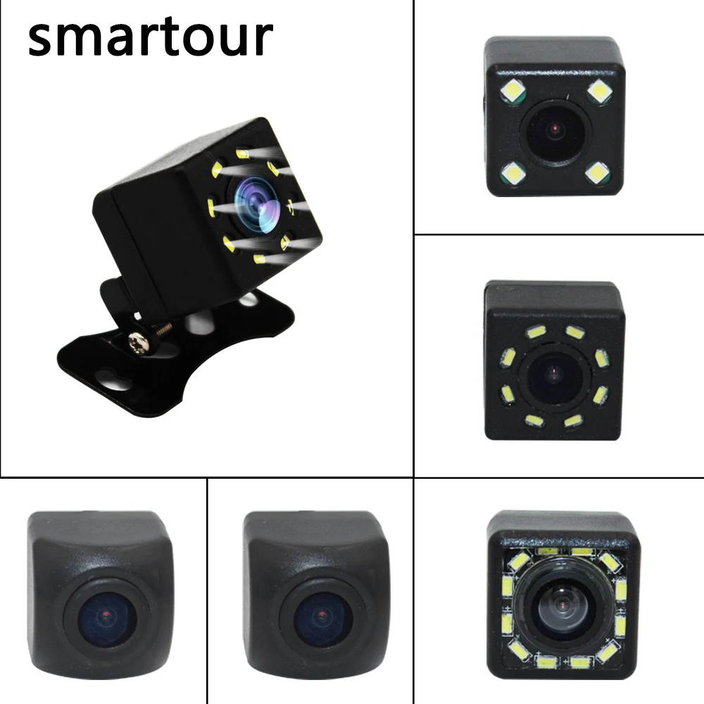 

Smartour Car Reversing Rear View Camera 4 LED Night Vision Auto Parking Monitor CCD Waterproof 140 Degree HD Video