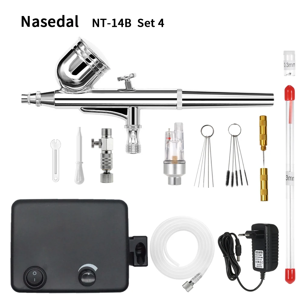 

Nasedal Dual-Action Airbrush Compressor Kit Spary Gun Airbrush for Nail Art Airbrush for Makeup airbrush Paint Gun